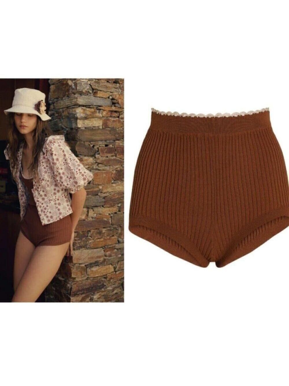 NWT SANDRO | Ribbed Knit Shorts